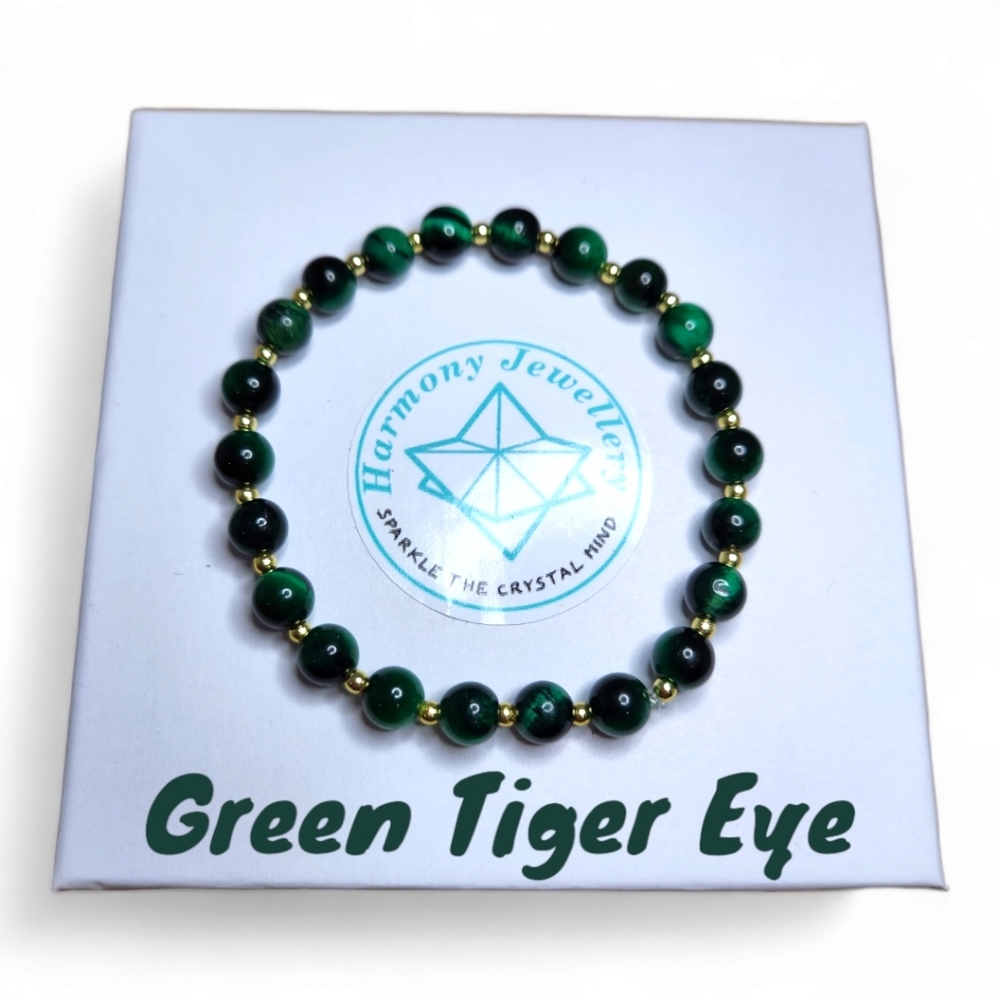 6 mm Green Tiger Eye bracelet